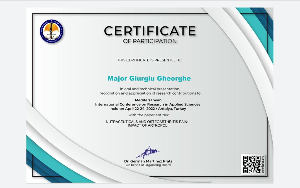 Certificate participare la conferinte -Antalia 2022