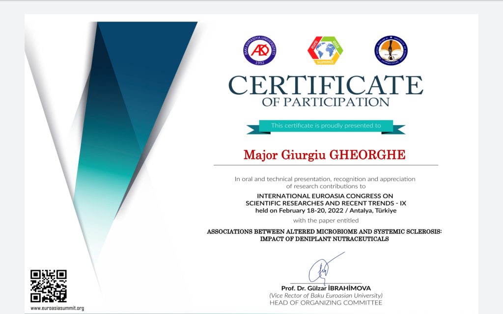 Certificate participare la conferinte - Antalya 2022